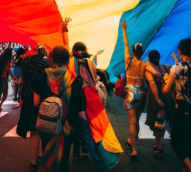 Pride Parade with Flags